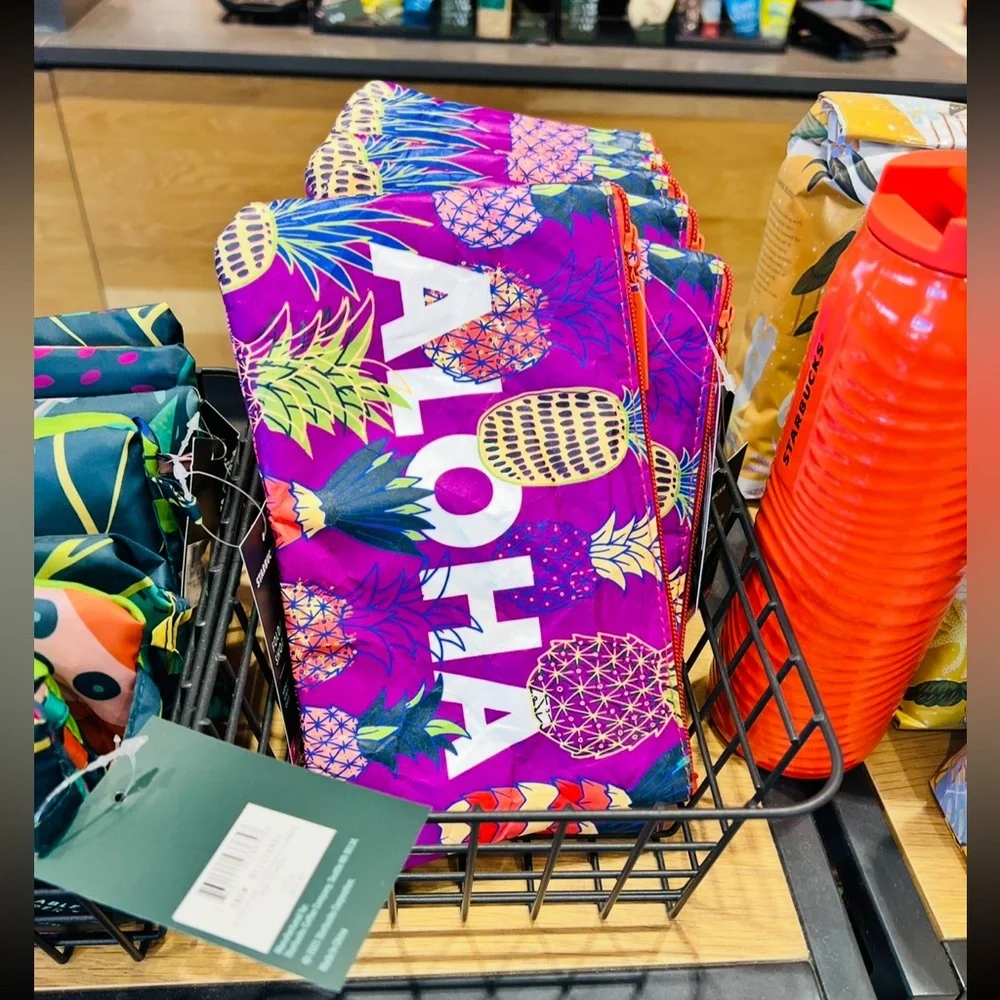 COPY - NEW Starbucks Tyvek Hawaii ALOHA Zippered Pouch * Hawaii Edition - Picture 7 of 7